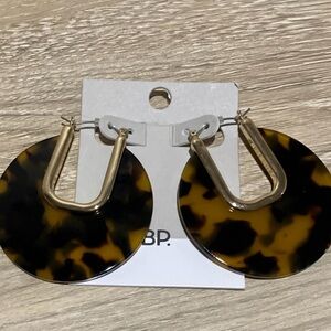 Nordstrom Brown and Gold Hoop Earrings